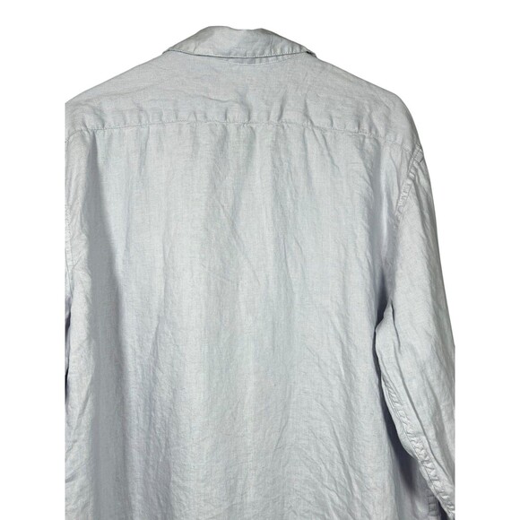 Saks Fifth Avenue Lilac 100% Linen Short Sleeve Button Up Shirt Preppy Large‎ - Picture 8 of 11